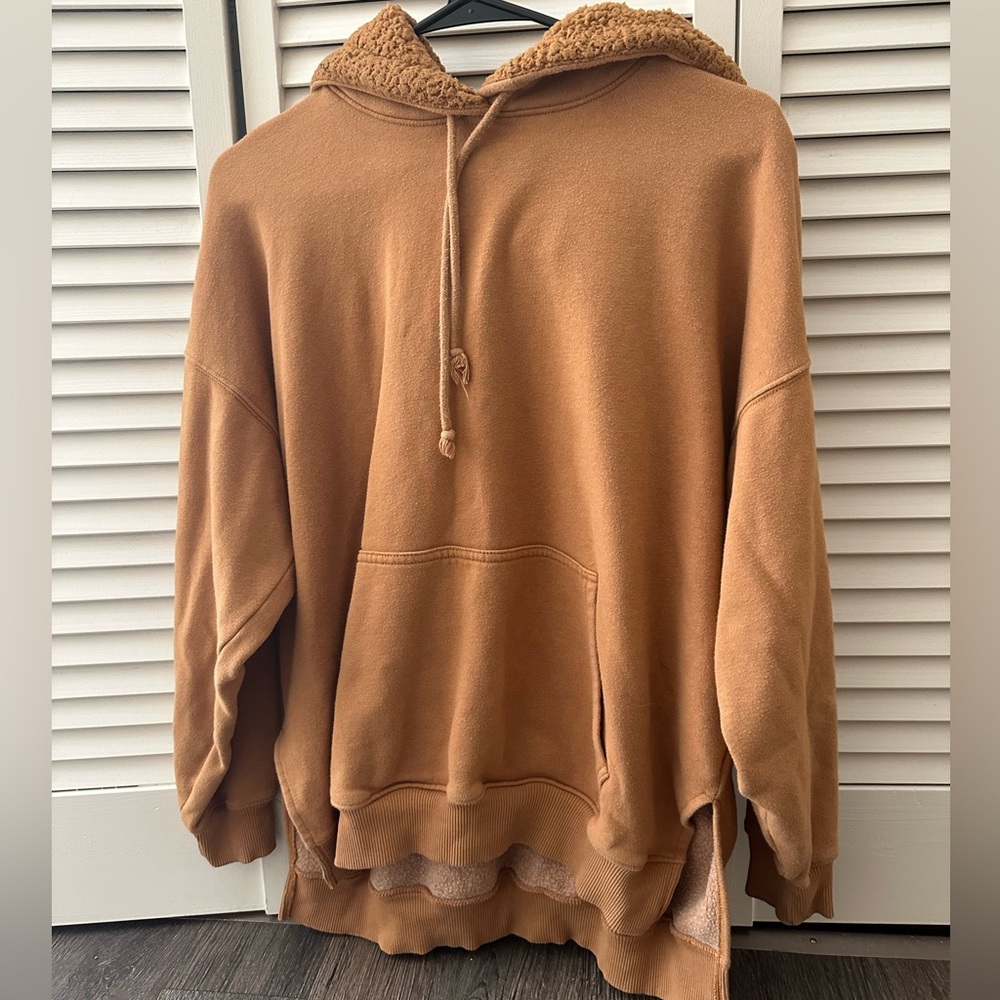 orange hooded sweatshirt
